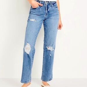 ON Size 14T High Rise OG Loose Jeans Denim Ripped Medium Wash Boyfriend Fit